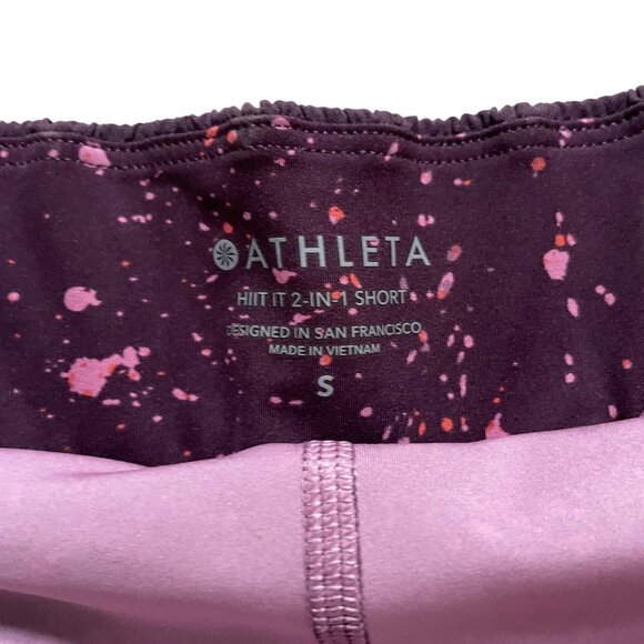 Athleta Womens Hit It 2-In-1 Short S Purple & Pink - Picture 6 of 6
